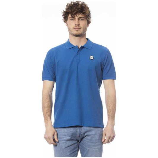 Invicta Elegant Blue Short Sleeve Polo Shirt blue-cotton-polo-shirt-13