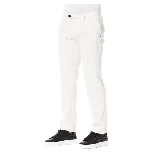 Trussardi Elegant White Cotton Blend Trousers white-cotton-jeans-pant-16