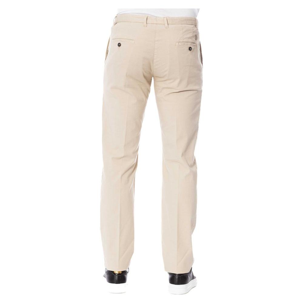 Trussardi Chic Beige Cotton Blend Trousers beige-cotton-jeans-pant-10