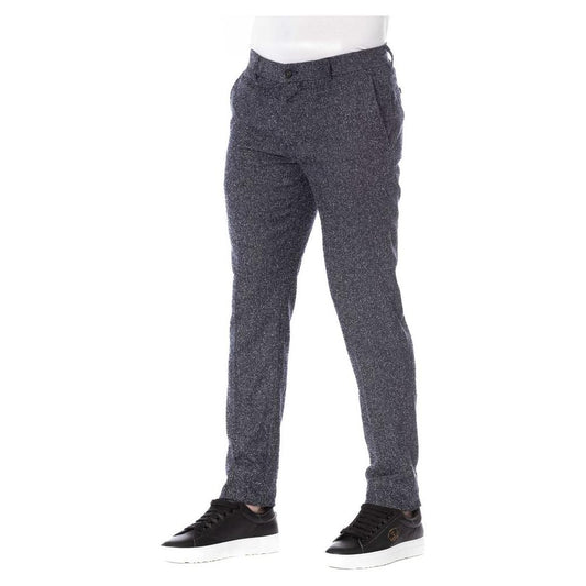 Trussardi Sleek Black Designer Trousers black-cotton-jeans-pant-10