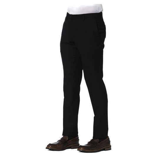 Trussardi Elegant Black Trousers for Distinguished Style black-polyester-jeans-pant-2