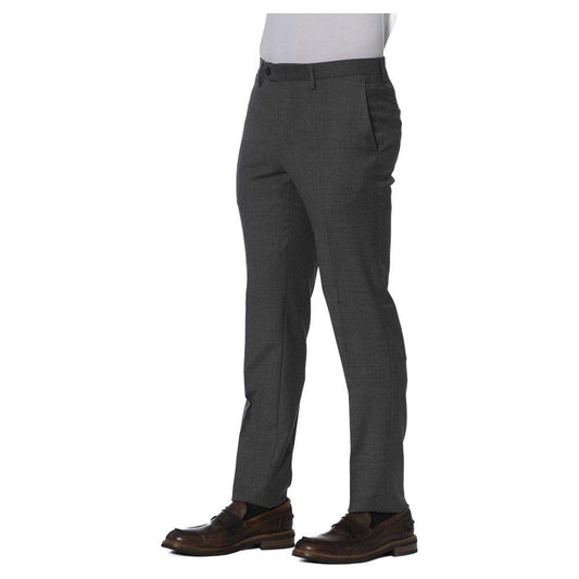 Trussardi Elegant Gray Trousers with Tailored Finish gray-polyester-jeans-pant