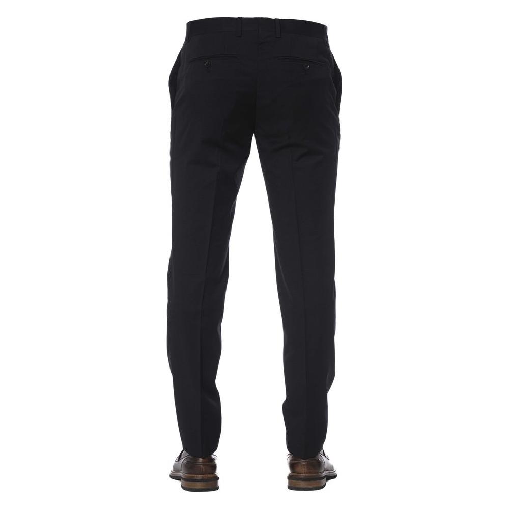 Trussardi Elegant Black Wool Trousers for Men black-virgin-wool-jeans-pant
