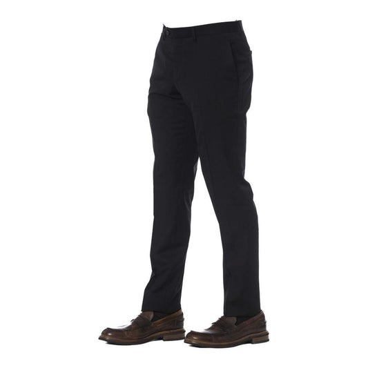 Trussardi Elegant Black Wool Trousers for Men black-virgin-wool-jeans-pant