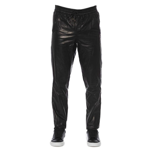 Trussardi | Black LAMB Leather Jeans & Pant| McRichard Designer Brands   
