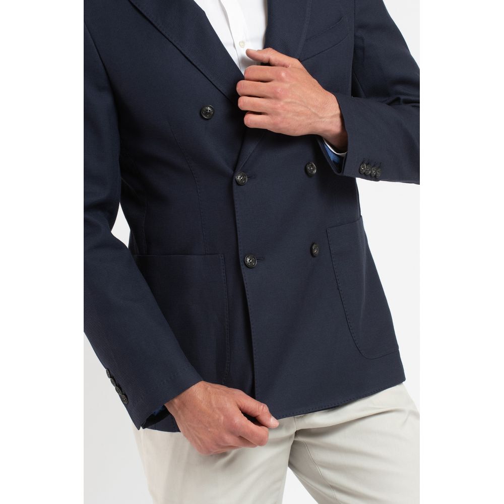 Trussardi Elegant Blue Virgin Wool Two-Button Blazer blue-virgin-wool-blazer-2