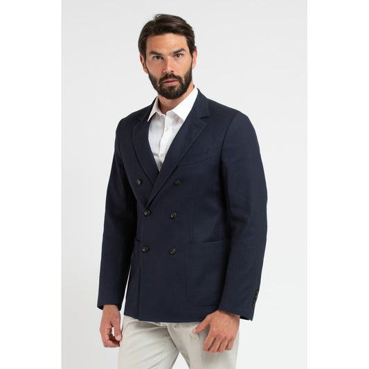 Trussardi Elegant Blue Virgin Wool Two-Button Blazer blue-virgin-wool-blazer-2