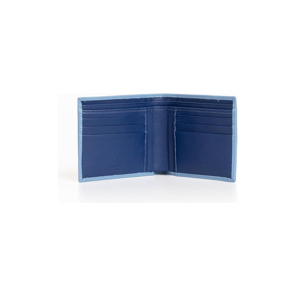 Trussardi Elegant Light Blue Leather Wallet light-blue-leather-wallet