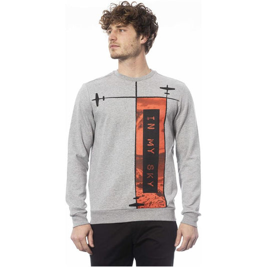 Trussardi Elegant Gray Knit Sweatshirt with Front Print gray-cotton-sweater-10 product-24089-196226782-cf116a55-d09.jpg
