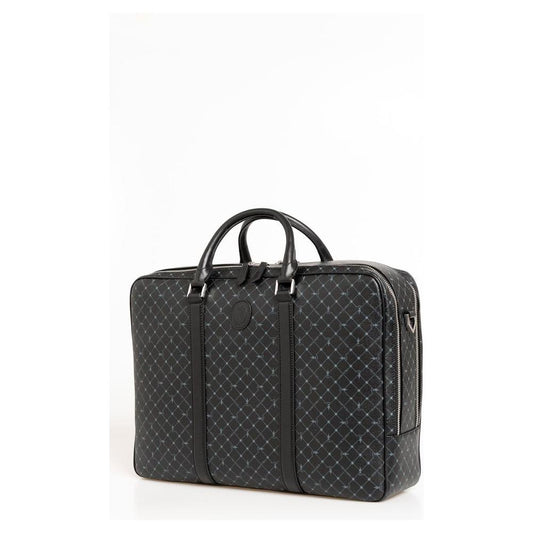 Trussardi | Black Leather Briefcase| McRichard Designer Brands   