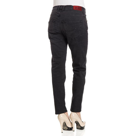 Jacob Cohen Black Cotton Karen Jeans with Pony Skin Patch black-cotton-jeans-pant-22 product-6506-305659349-01293d7f-3cd.jpg
