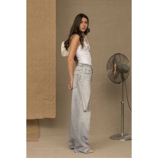 Don The Fuller Elegance in Denim: Chic Grey Cotton Jeans gray-cotton-jeans-pant-copy