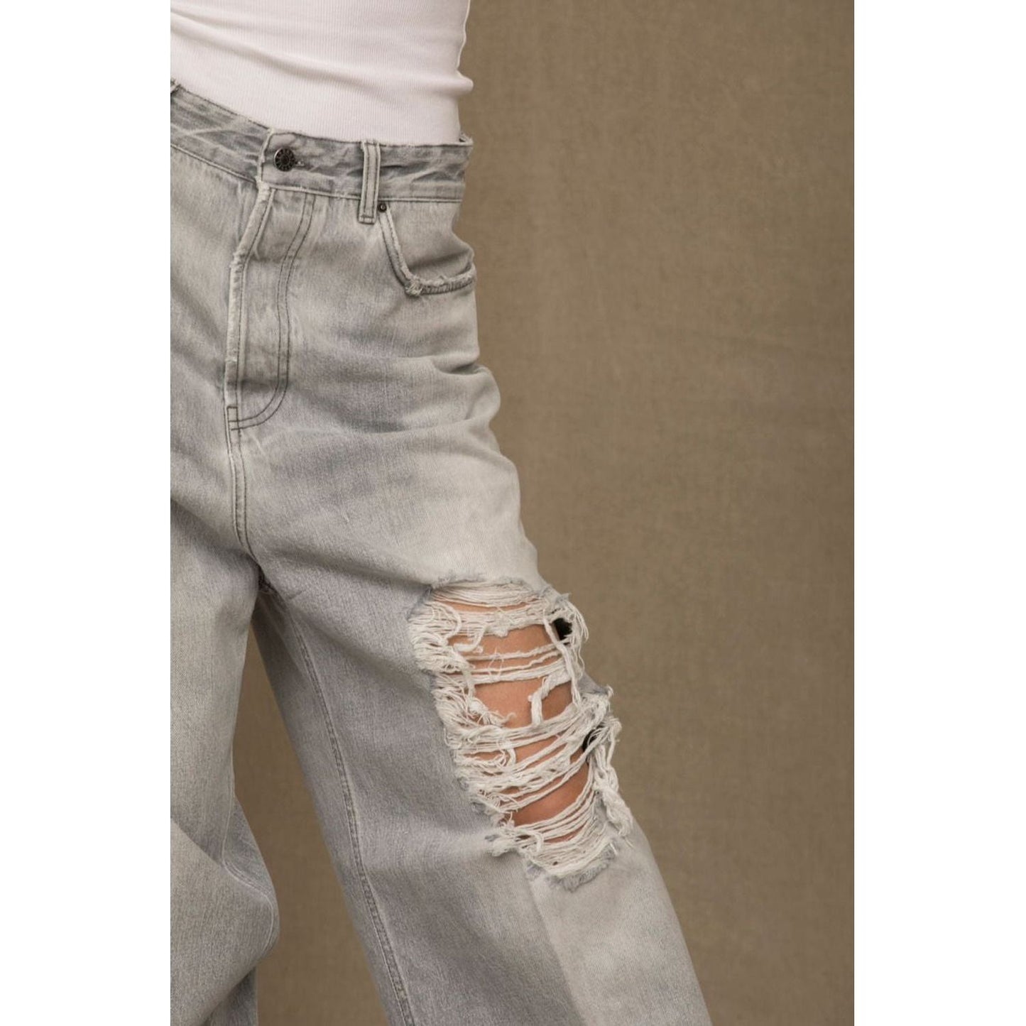 Don The Fuller Elegant Gray Cotton Denim - Boutique Chic Jeans & Pants gray-cotton-jeans-pant-6