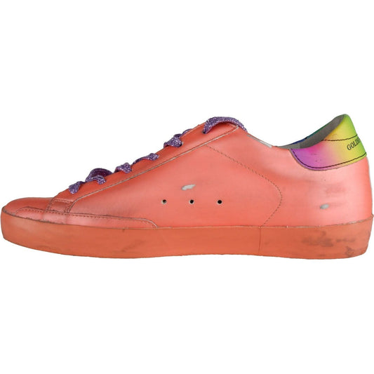 Golden Goose Orange Glitter Lace Sneakers with Suede Accents orange-leather-sneaker