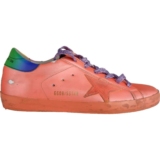 Golden Goose Orange Glitter Lace Sneakers with Suede Accents orange-leather-sneaker
