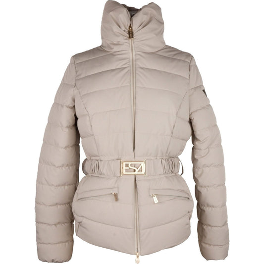 Yes Zee Chic Gray Zip-Up Jacket with Logo Belt gray-nylon-jackets-coat product-7348-177446762-scaled-213fb94c-ea2.jpg