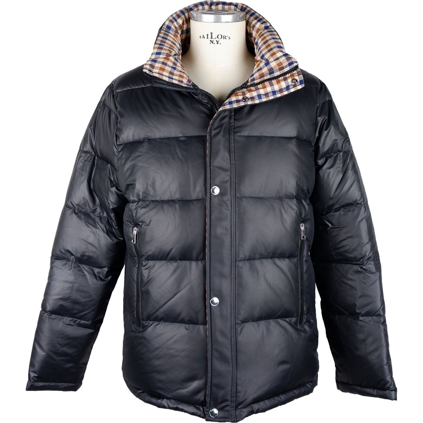 Aquascutum Elegant Black Padded Jacket with Removable Hood black-polyester-jacket-3 MAN COATS & JACKETS product-7381-762139221-scaled-5224a3d8-3c7.jpg