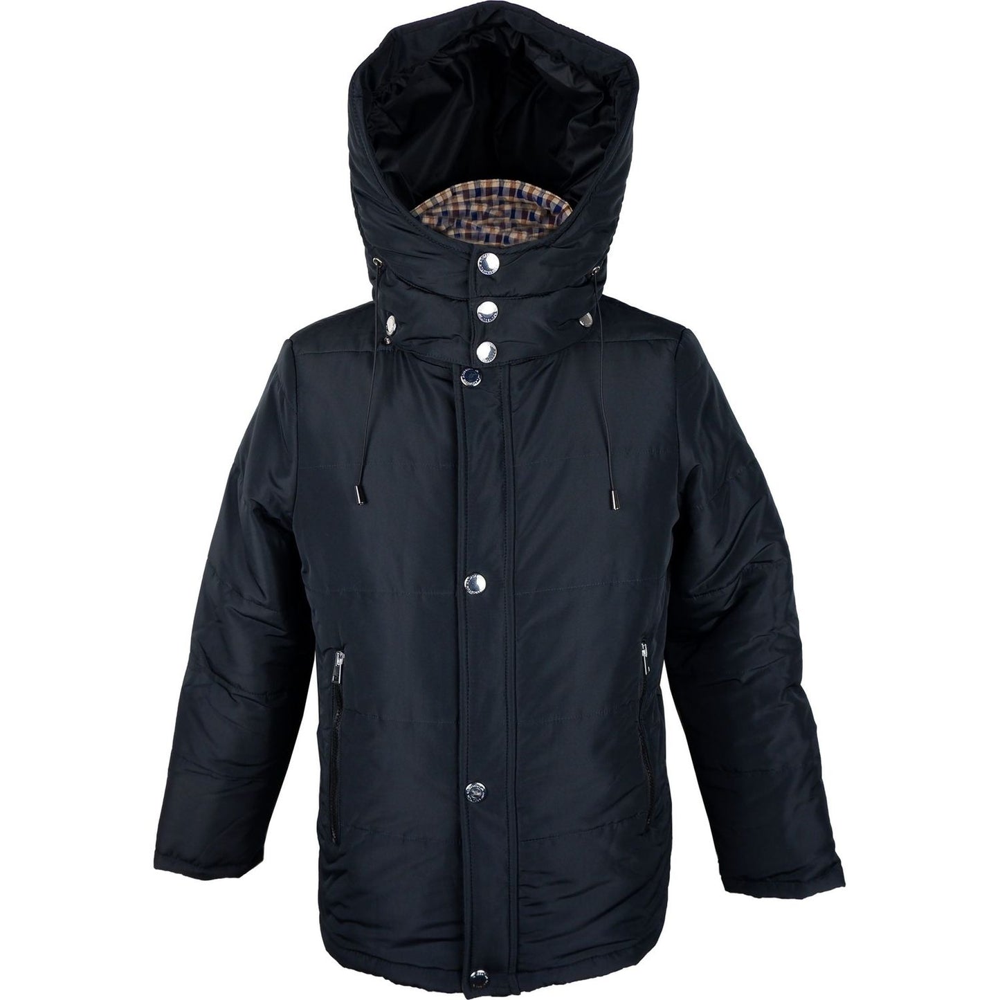 Aquascutum Elegant Black Jacket with Removable Hood black-polyamide-jacket MAN COATS & JACKETS