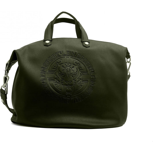 Plein Sport Chic Army Green Crossbody Shopper Bag WOMAN SHOPPERS verde-polyester-shoulder-bag product-7580-2041756368-50b08881-55a.jpg