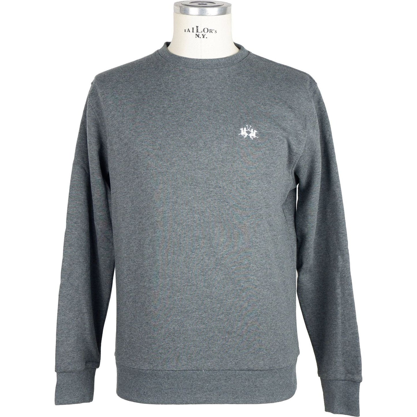 La Martina Elegant Crewneck Logo Sweatshirt MAN SWEATERS gray-cotton-sweater-5 product-7678-678825619-1-scaled-7fdc2765-2f6.jpg