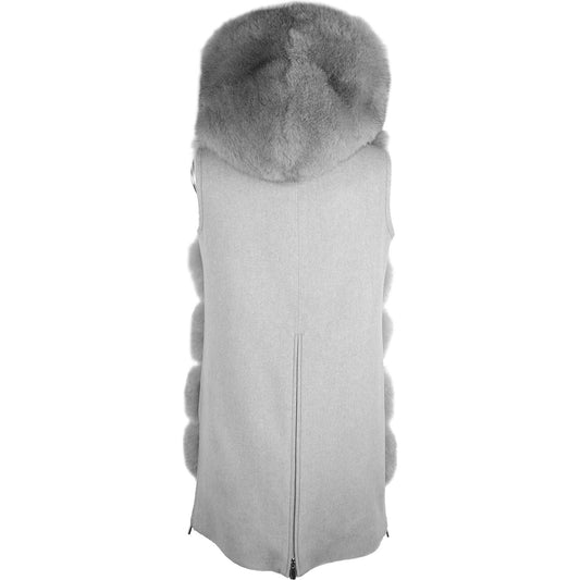 Made in Italy Sleeveless Luxury Wool Coat with Fox Fur Trim gray-wool-vergine-jackets-coat-2 product-7837-1841110431-3-scaled-69d4543e-435.jpg