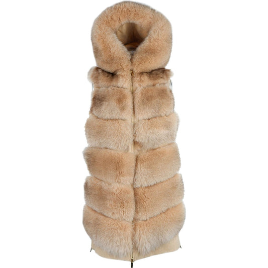 Made in Italy Elegant Sleeveless Wool Coat with Fox Fur Trim beige-wool-vergine-jackets-coat-4 product-7838-1646789432-3-scaled-d7ab6331-337.jpg