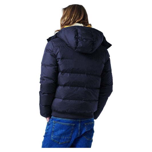 La Martina Elegant Sports Jacket with Hood in Navy Blue blue-nylon-jacket-17
