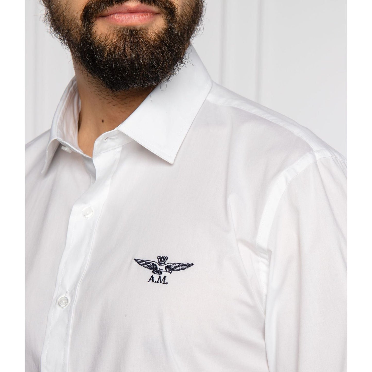 Aeronautica Militare Slim Fit White Cotton Shirt with Eagle Logo white-cotton-shirt-12 product-7878-1905879798-5-5821c03c-999.jpg