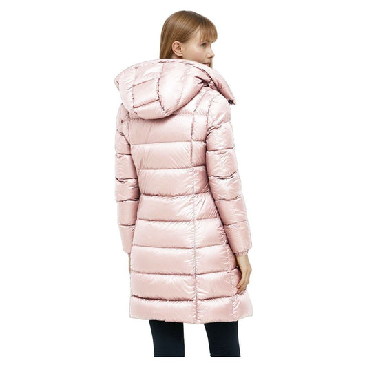 Refrigiwear Elegant Long Down Jacket with Removable Hood WOMAN COATS & JACKETS pink-nylon-jackets-coat