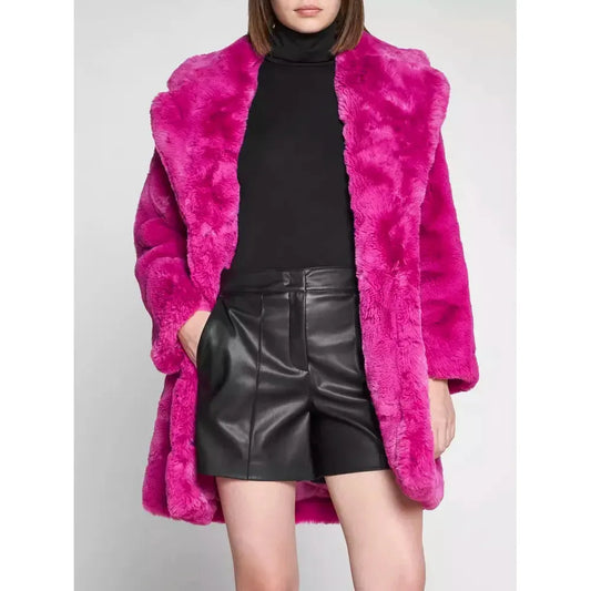 Apparis Chic Pink Eco-Fur Jacket - Embrace Sustainable Elegance pink-jackets-coat