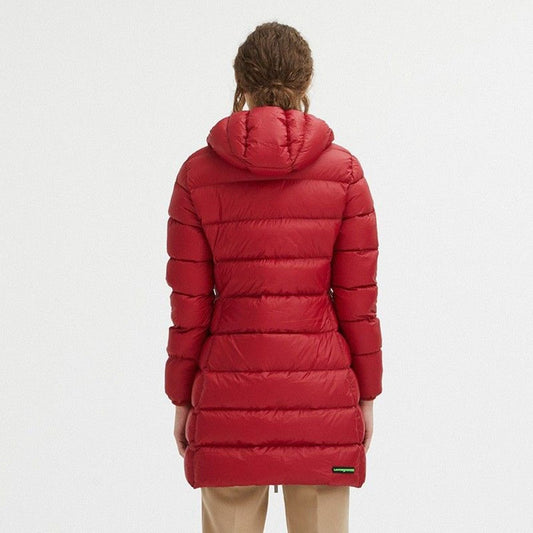 Centogrammi Reversible Long Red Jacket with Goose Down red-nylon-jackets-coat-3
