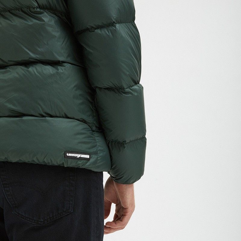 Centogrammi Opulent Dark Green Hooded Down Jacket green-nylon-jacket-1