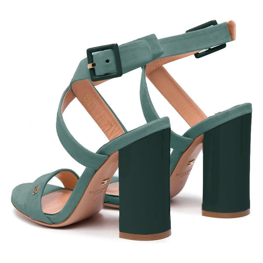 Elisabetta Franchi Chic Suede Sandals with Maxi High Heel green-leather-di-calfskin-sandal