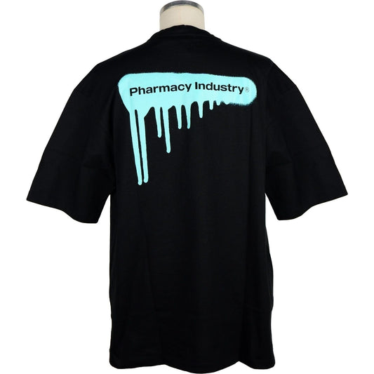 Pharmacy Industry Iconic Crewneck Tee with Signature Prints black-cotton-t-shirt-31
