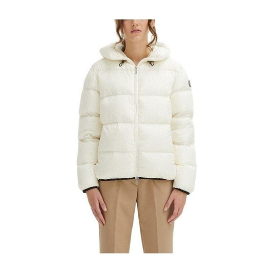 Centogrammi Elegant White Hooded Jacket - Feather Padded Luxury white-nylon-jackets-coat-1
