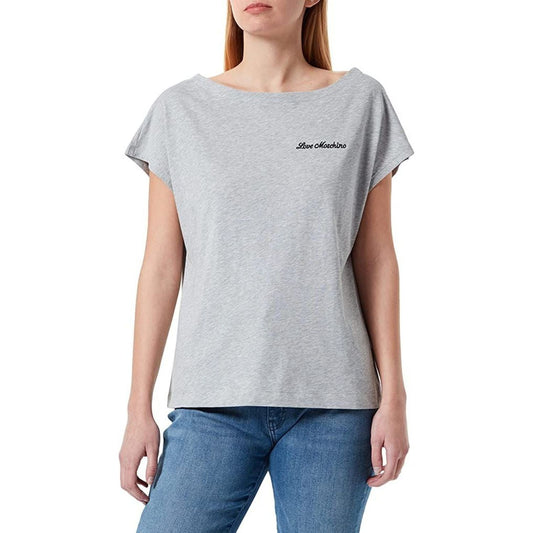 Love Moschino Chic Embroidered Heart Logo Cotton Tee gray-cotton-tops-t-shirt product-8717-1344789396-17c4fc08-ac3.jpg