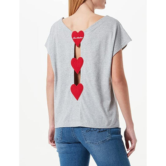 Love Moschino Chic Embroidered Heart Logo Cotton Tee gray-cotton-tops-t-shirt product-8717-782272107-1911a526-a0c.jpg