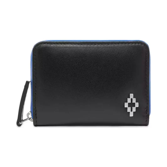 Marcelo BurlonSleek Black Leather Card Holder with Blue AccentsMcRichard Designer Brands£219.00