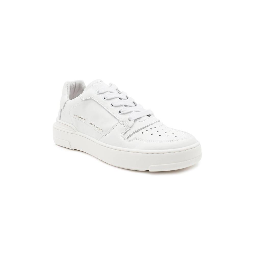 Liviana Conti Elegant White Leather Sneakers with Gold Accents white-leather-sneaker-2 product-9434-909429650-b3890ad9-d87.jpg