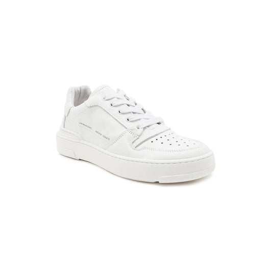 Liviana Conti White Leather Sneakers with Gold Accents white-leather-sneaker-2