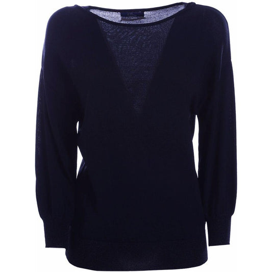 Yes Zee Chic Fuchsia Half-Sleeve Sweater blue-viscose-sweater-2