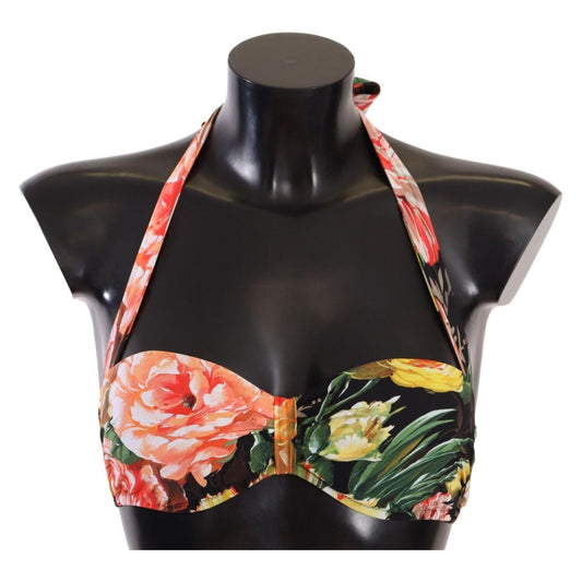 Dolce & Gabbana Chic Multicolor Floral Bikini Top WOMAN SWIMWEAR multicolor-floral-print-swimsuit-bikini-top-swimwear