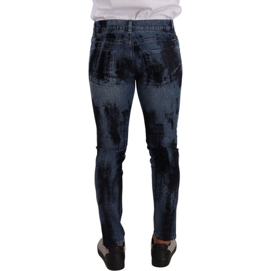 Dolce & Gabbana Italian Designer Skinny Slim Fit Jeans blue-black-cotton-skinny-denim-jeans