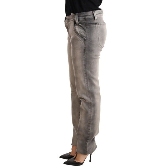 Ermanno Scervino Chic Gray Washed Low Waist Skinny Jeans Jeans & Pants gray-washed-low-waist-skinny-trouser-cotton-jeans