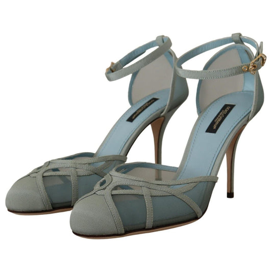 Dolce & GabbanaElegant Blue Mesh Ankle Strap SandalsMcRichard Designer Brands£529.00