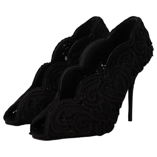 Dolce & GabbanaElegant Black Lace Stiletto HeelsMcRichard Designer Brands£629.00