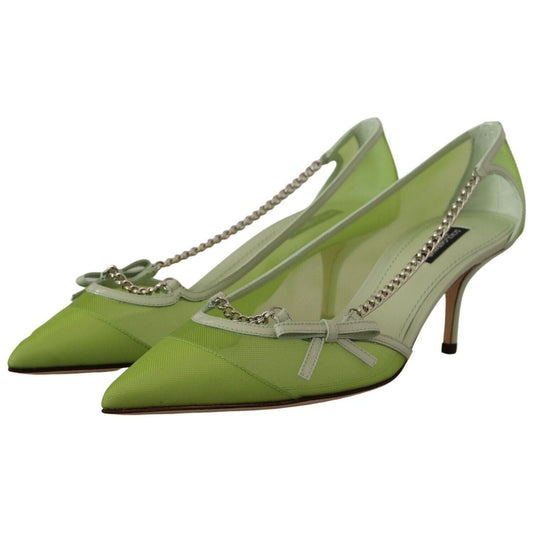 Dolce & Gabbana Enchanting Green Mesh Chain Pumps green-mesh-leather-chains-heels-pumps-shoes s-l1600-1-152-f17ca6da-b9a.jpg