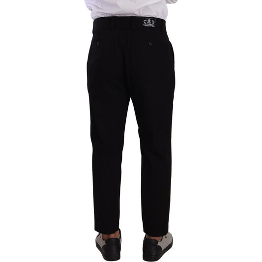 Dolce & Gabbana Elegant Tapered Black Cotton Chinos black-cotton-stretch-chinos-trouser-jeans