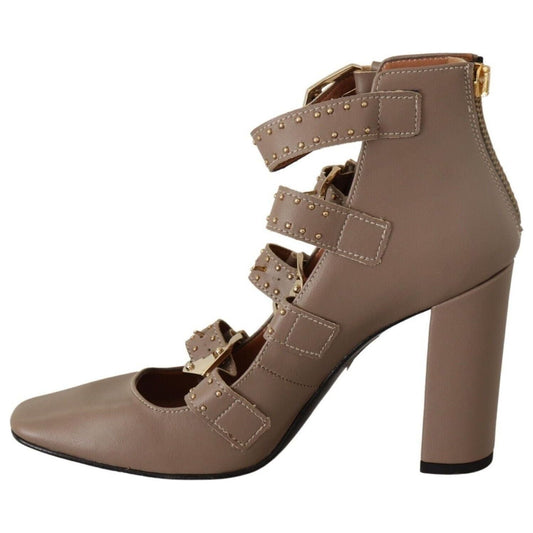 MY TWIN Elegant Leather Multi-Buckle Heels in Brown brown-leather-block-heels-multi-buckle-pumps-shoes WOMAN PUMPS s-l1600-1-185-1d289260-766.jpg