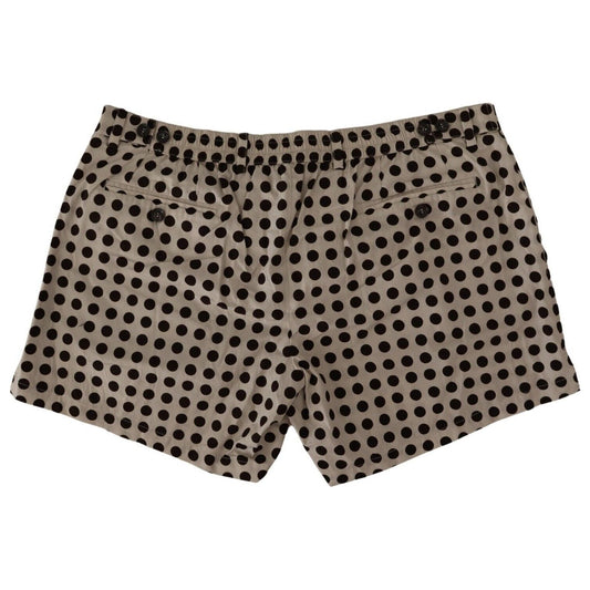 Dolce & Gabbana Elegant Polka Dot Cotton Shorts black-white-polka-dots-cotton-linen-shorts